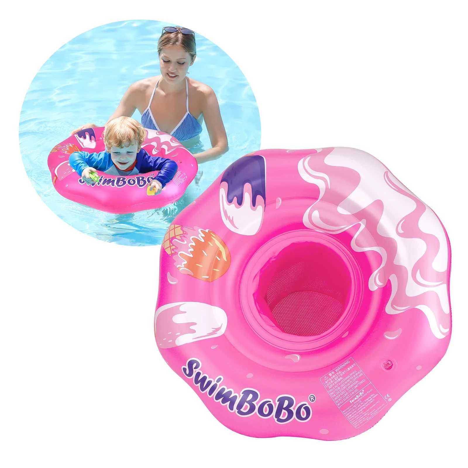 Swimbobo Pink Baby Seat Floating Ring Water Toy Children Thicken Safety PVC Inflatable Swimming Rings For Pool Summer Portable Z260328