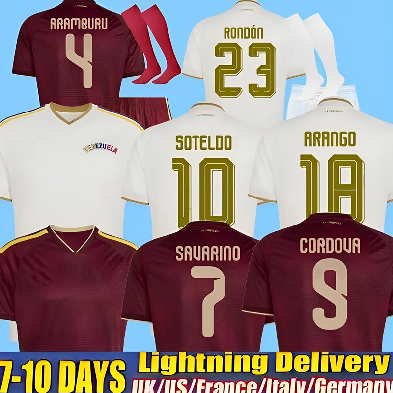 2026 Venezuela World Cup Soccer Jerseys National Team SOTELDO SOSA RINCON CORDOVA BELLO JA.MARTINEZ RONDON OSORIO MACHIS 25 26 27 Home Away Football Shirt Men Kids Kit