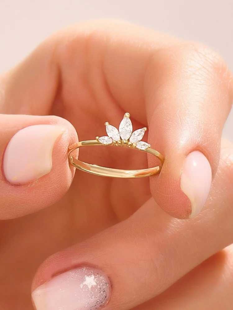 925 Sterling Silver Personalized Simplicity Crown Zircon Ring For Women Engagement Wedding Luxury High Quality Fine Jewelry H260328