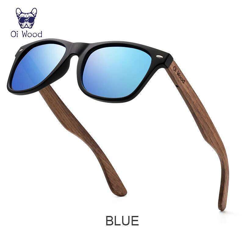 Oi Brand Natural Wooden Sunglasses Men Polarized Fashion Sun Glasses Wood Oculos De Sol Masculino New TR90 Frames 26Y0328