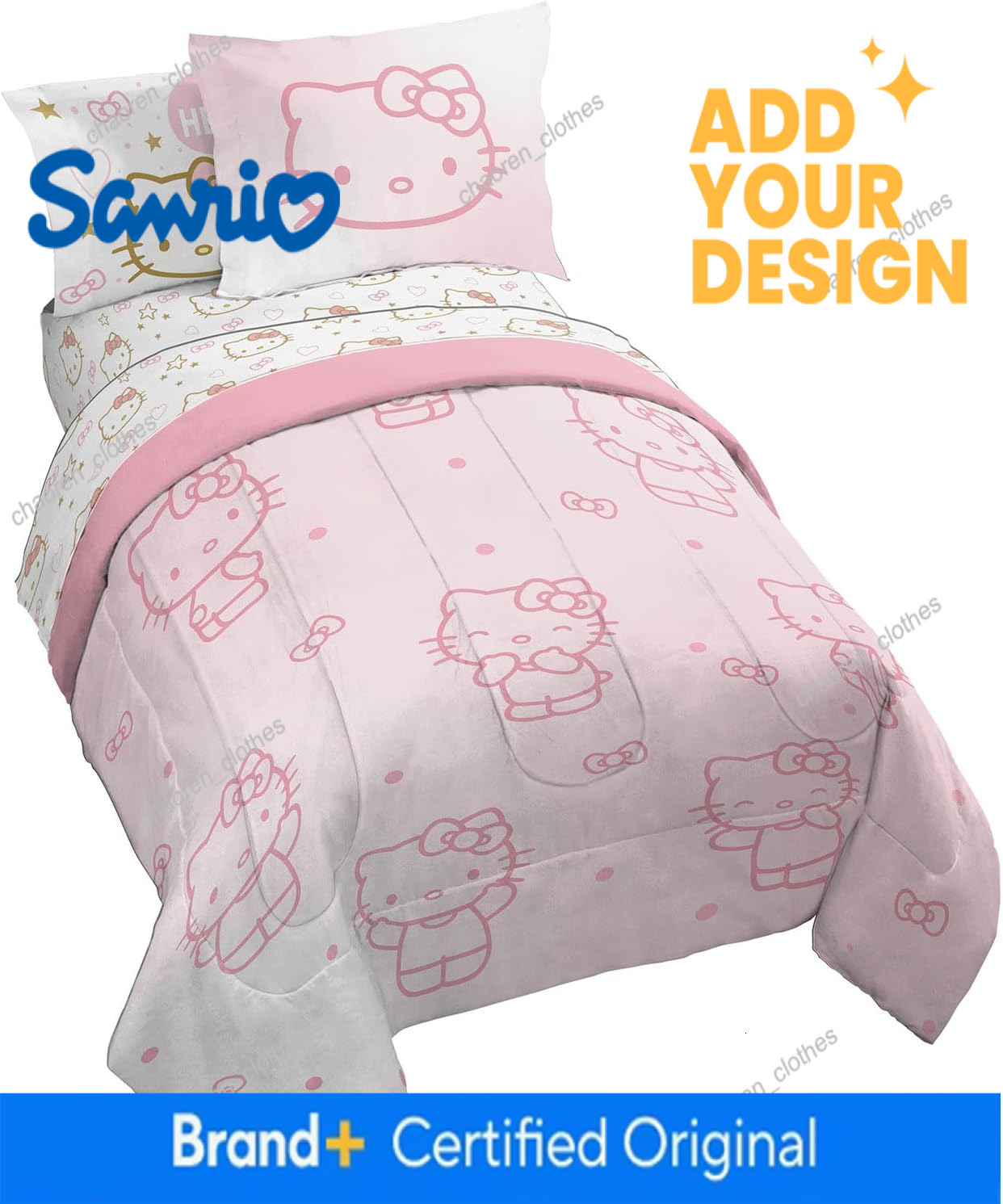 Jay Franco Hello Kitty Twin Comforter Set Piece Bedding Includes Sheet Set Pillow Covers Super Soft Pink Bedding Luxury Goods
