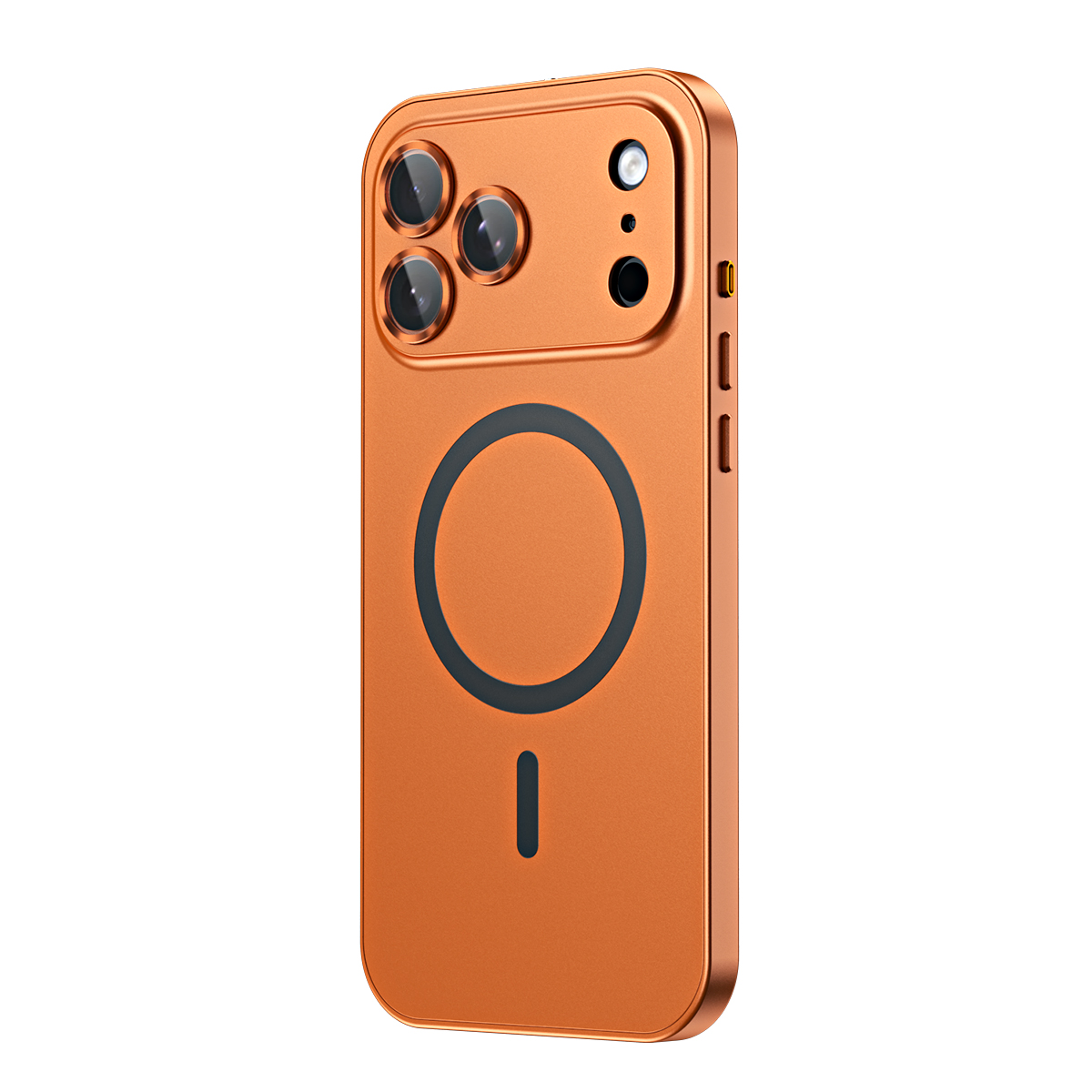 Aluminum Alloy Magnetic Snap Buckle Phone Case For iPhone 17 Pro Max MagSafe Compatible Lens Film Protection Shockproof Anti Fingerprint Skin Friendly