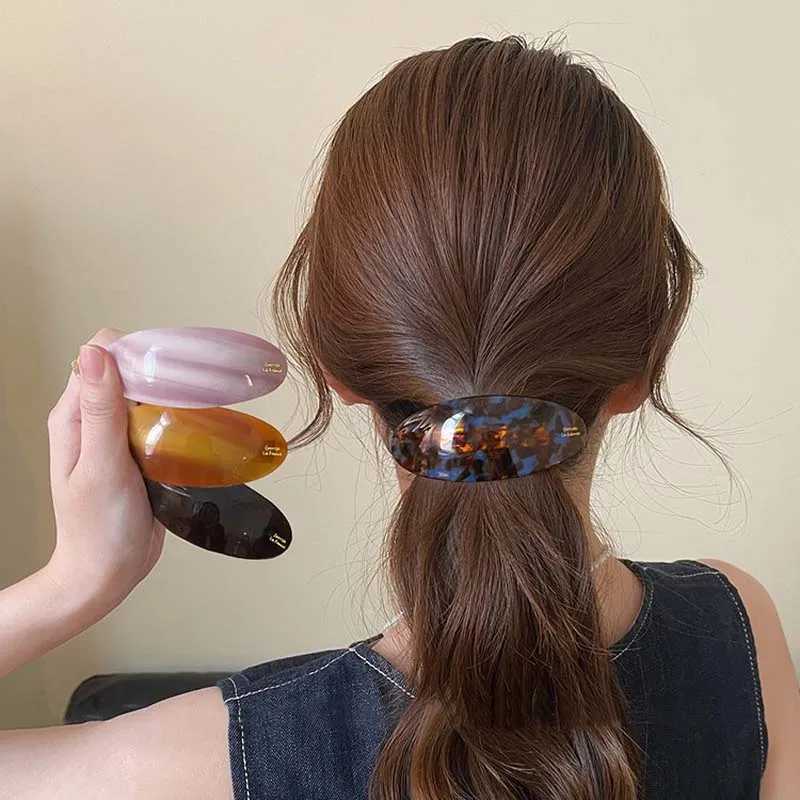 Vintage Acetic Acid Oval Hair Clip for Women Girls Korean Large Spoon Clip Spring Clip Hair Clip Top Clip Hair Accessories H260328