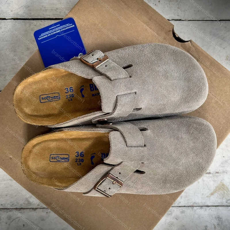 Designer Clogs Slippers Clog Cork Flat High Quality Fashion Summer Genuine Leather Slide Favourite Beach Casual Shoes Women Men Size 35-46