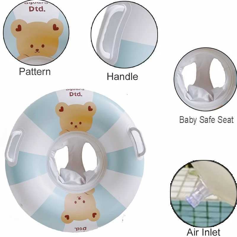 Baby Swimming Float Ring Toy Inflatable Swim Ring Floating Safty Seat with Canopy Kid Summer Water Pool Play Equipment Beach Toy Z260328