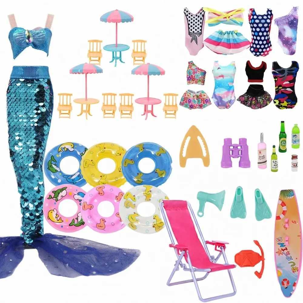 Doll Accessories Fishtail SkirtSwimsuitSwim RingMultiple AccessoriesFor 118inch30CM Doll Beach Accessories Festival Gifts Z260328