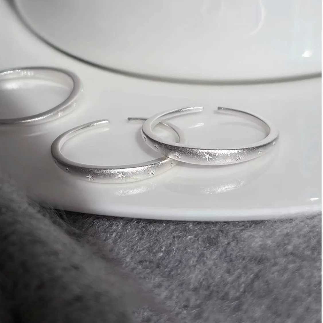 925 Sterling Silver Rings for Women Couple Minimalist Narrow Sparckling Star Jewelry Birthday Gift Prevent Allergy H260328