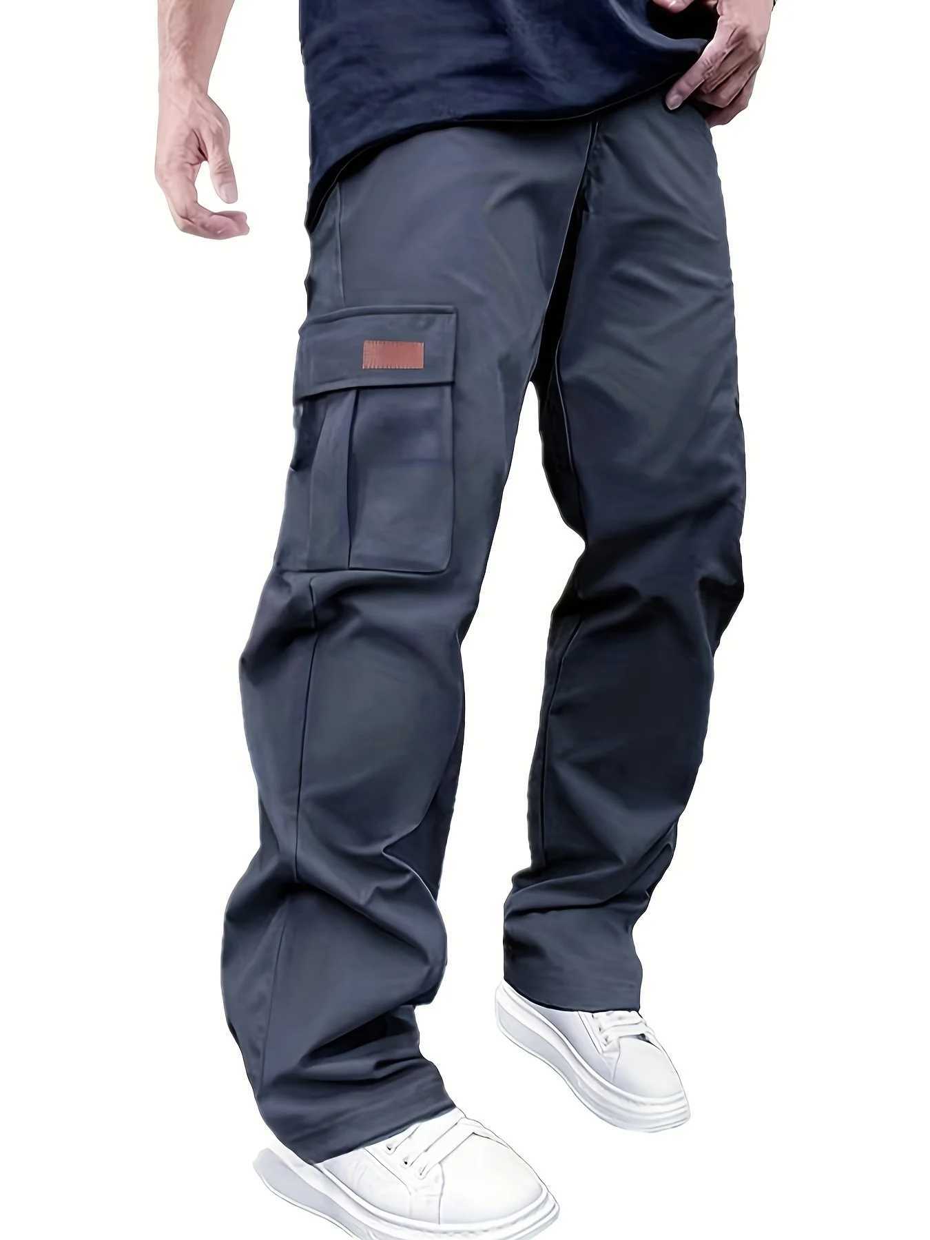 2025new mens workwear pants European and American mens loose straight casual pants mens workwear pocket pants M260328