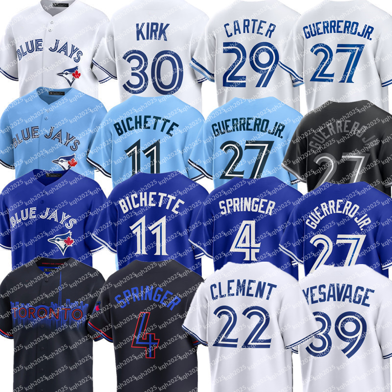 Custom Blue Jays Baseball Jersey Vladimir Guerrero Jr. Alejandro Kirk Ernie Clement Kazuma Okamoto Trey Yesavage Andres Gimenez Addison Barger George Springer