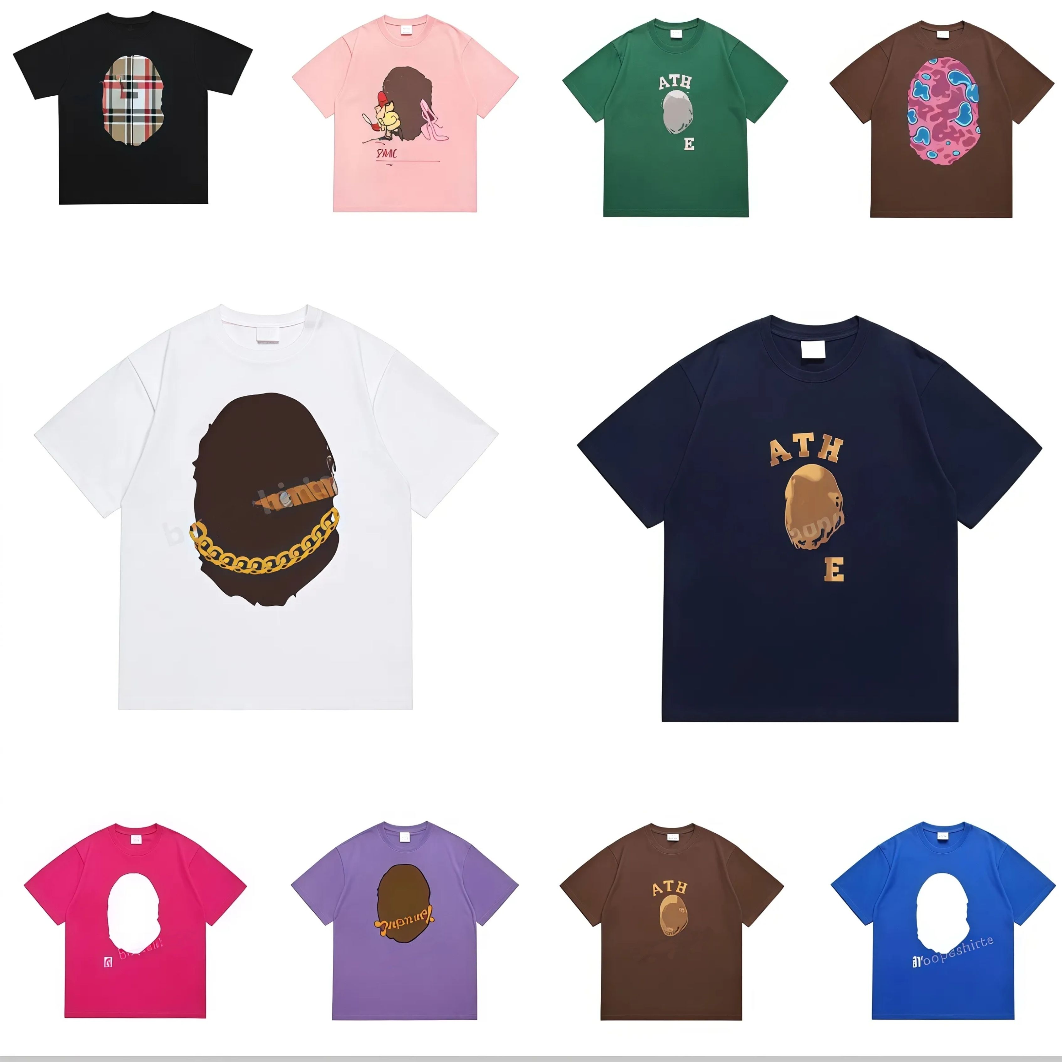 Men's T Shirts Shorts High Street 100% cotton Mountain print Shorts Letters print Casual Summer Short Sleeve Man Tee Woman Clothing Sweatshirt Tops Designer Shorts