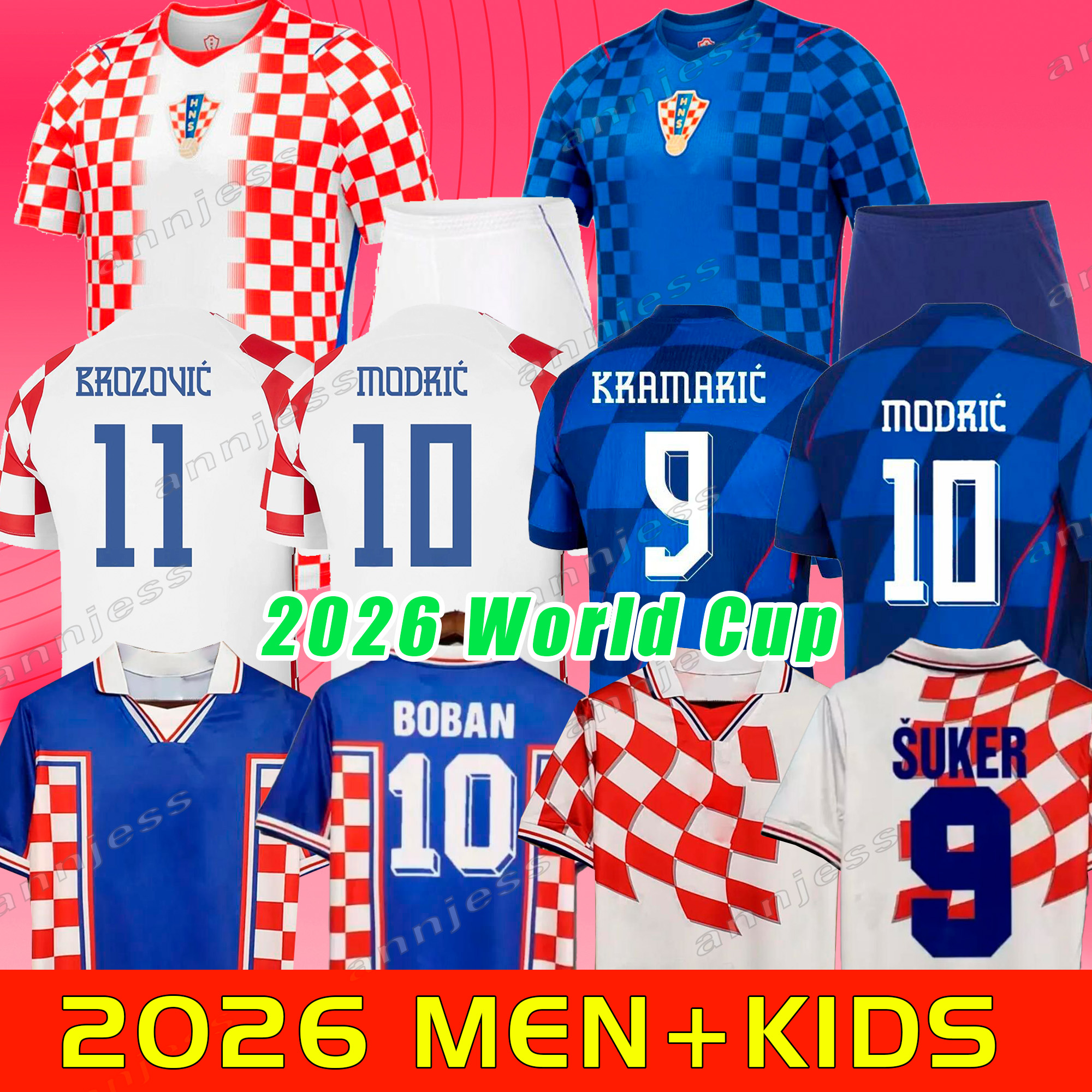Modric 2026 Croatia Soccer Jerseys BROZOVIC FANS Player 26 27 PERISIC Football Shirt KRAMARIC REBIC LIVAKOVIC Men Kids Kit 2025 Orsic Gvardiol Boban Suker Retro 1998