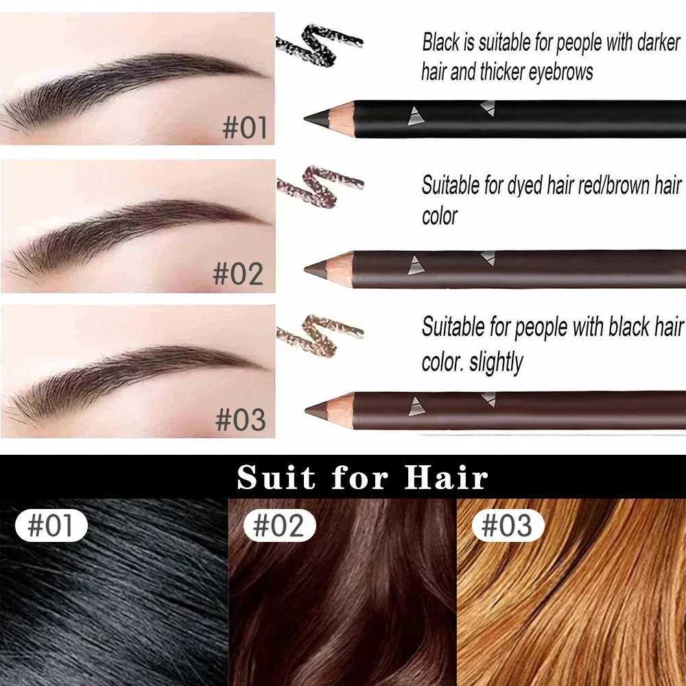 6/12Pcs Eye Brow Pencil Waterproof Professional Women Eye Makeup Pen Easy Color Natural Black Cosmetic Beauty Eyebrow Tool H260328