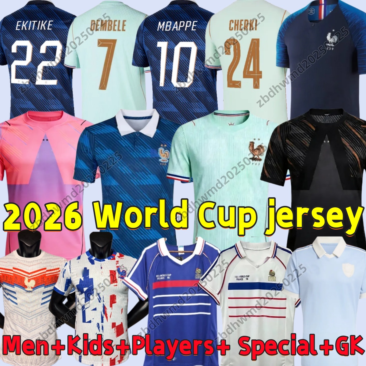 french soccer jersey 25 26 27 MBAPPE THAUVIN BARCOLA OLISE EKITIKE 2026 2027 KANTE DEMBELE Maillots de football shirt equipement de foot Men kids kit enfants