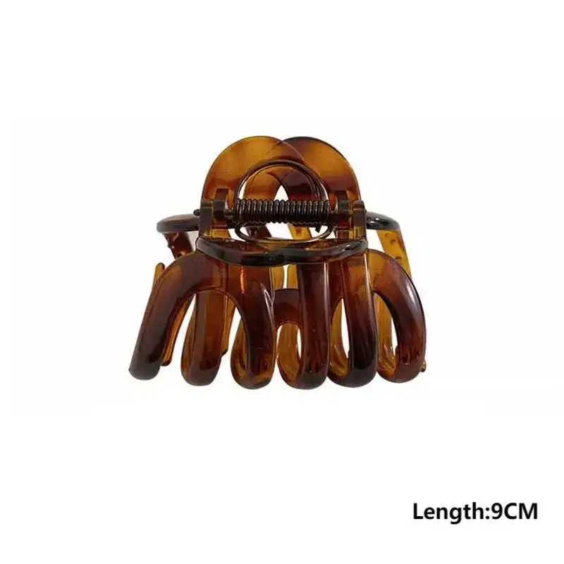 French Style Acrylic Pumpkin Hair Claws for Women Korean Design Simple Hollow Ponytail Shark Clip High Volume Hairpin Accessory H260328