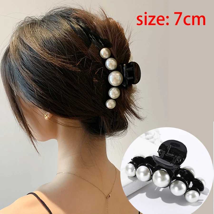 Korean Acrylic Hair Claws Pearl Claw Clips For Woman Large Size Barrette Crab For Girl Shark Clip Fashion Hair Accessories H260328