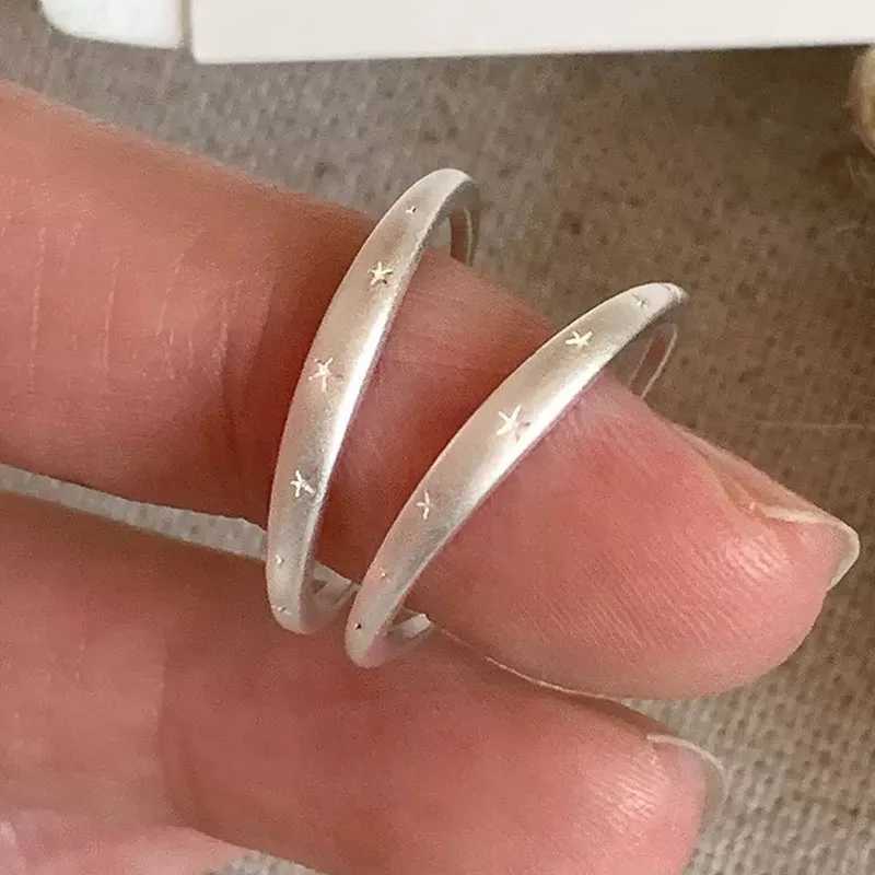 925 Sterling Silver Rings for Women Couple Minimalist Narrow Sparckling Star Jewelry Birthday Gift Prevent Allergy H260328