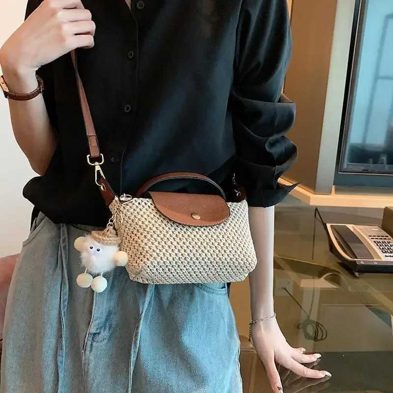 Straw Braided Shoulder Bag Seaside Beach Holiday Crossbody Bag Summer Braided Small Handbag Womens Single Shoulder Bag C260327
