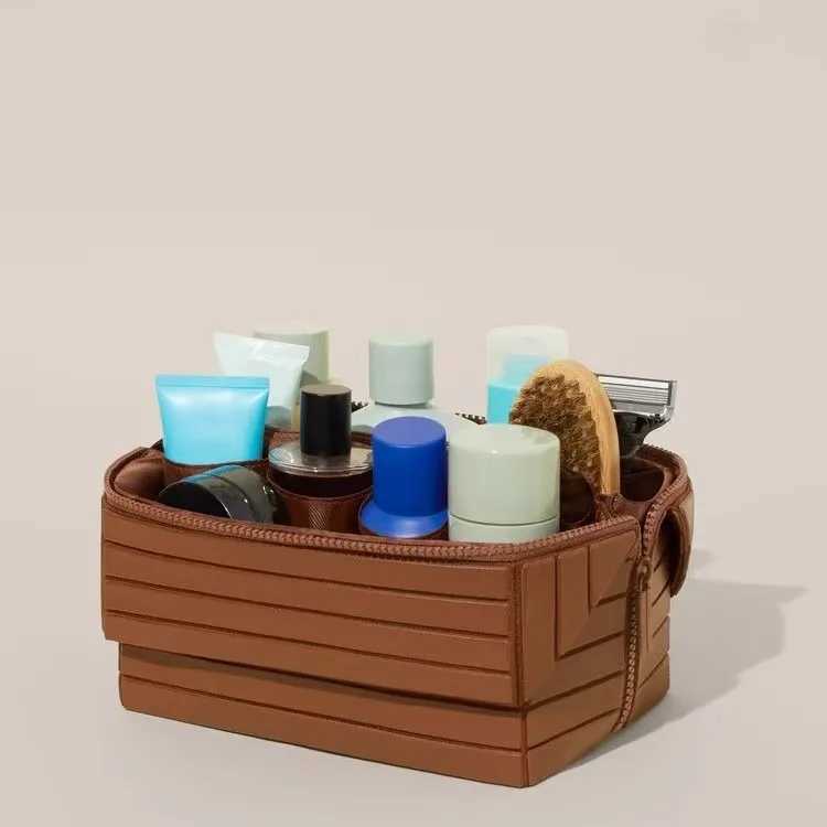 Makeup Bag Foldable Water Proof Makeup Organizer Large Capacity Travel Toiletries with Zip Closure Instantly Lays Flat Case D260328