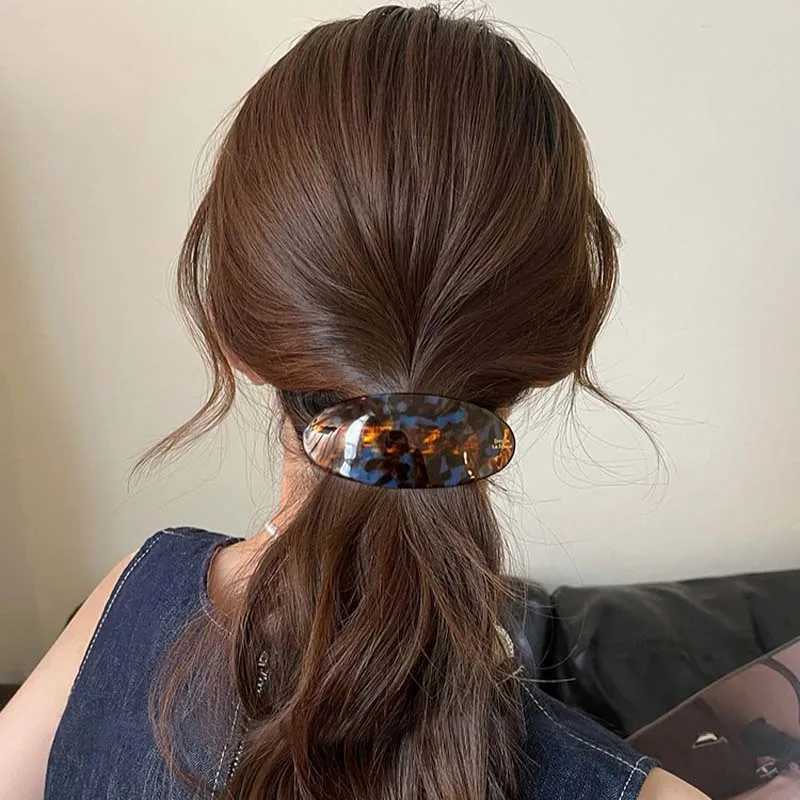 Vintage Acetic Acid Oval Hair Clip for Women Girls Korean Large Spoon Clip Spring Clip Hair Clip Top Clip Hair Accessories H260328