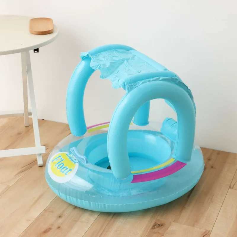 2026 Baby Summer Swimming Ring Inflatable Toys with Handle Outdoor Sunshade Floating Seat Pool Swim Sports Water Toys for Kids Z260328