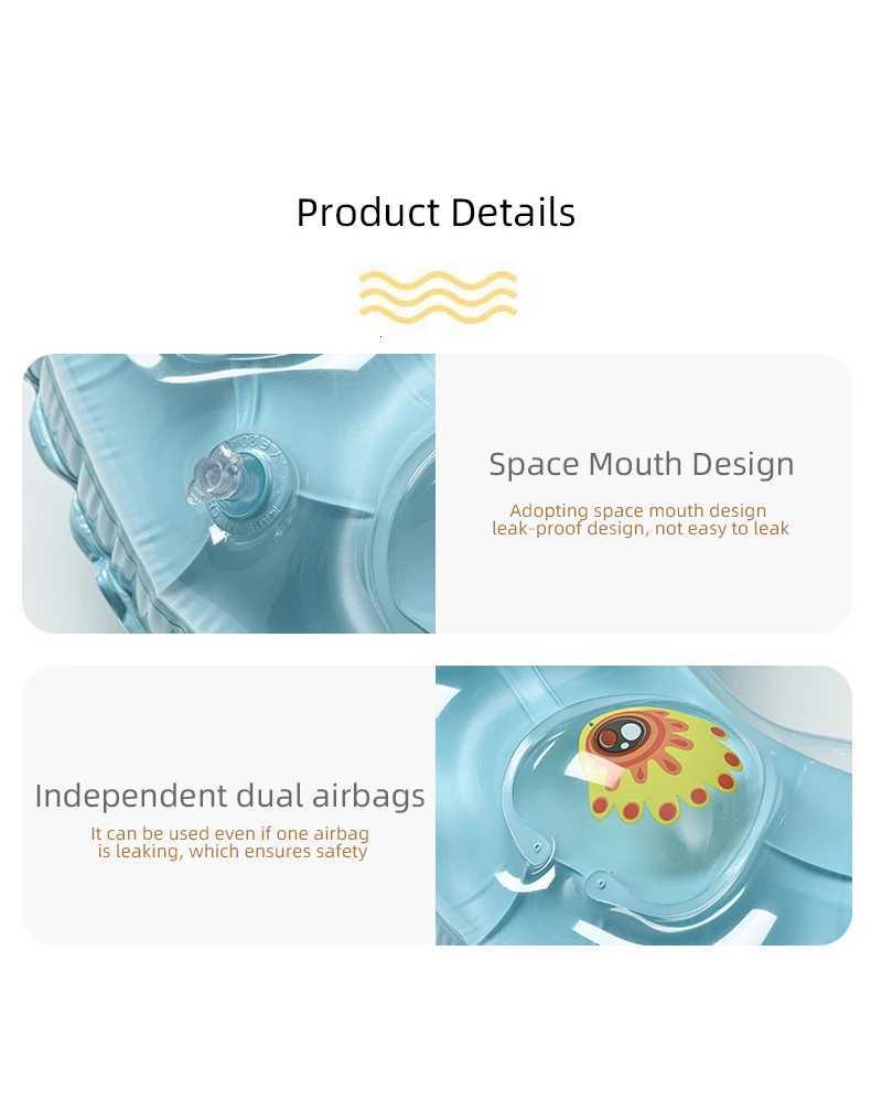 Cute Bee Print Inflatable Swimming Ring Cartoon Pattern Swim Tube Summer Beach Pool Float for Adult Kids Z260328