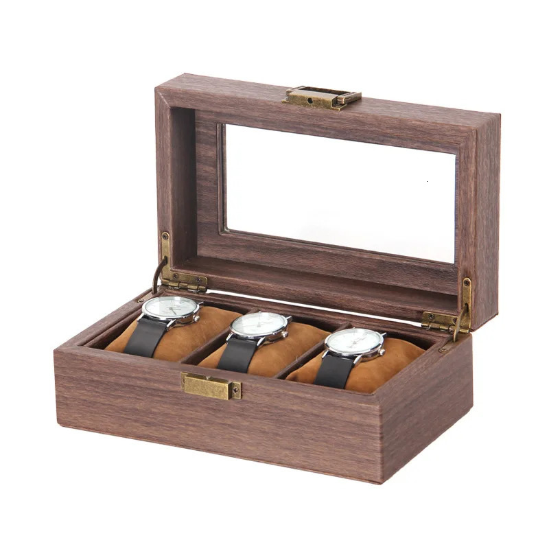 Wooden 2/3/6/10/12 Grids Watch Box Watch Organizers Wood Holder Boxes for Men Women Watches Jewelry Display 260327