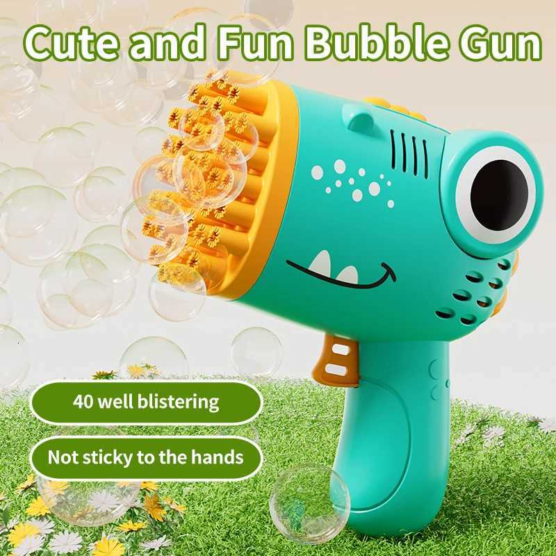 40 Holes Dinosaur Bubble Gun Handheld Fully Automatic Bubble Machine Without Battery And Bubble Water For Kids Gift Z260328
