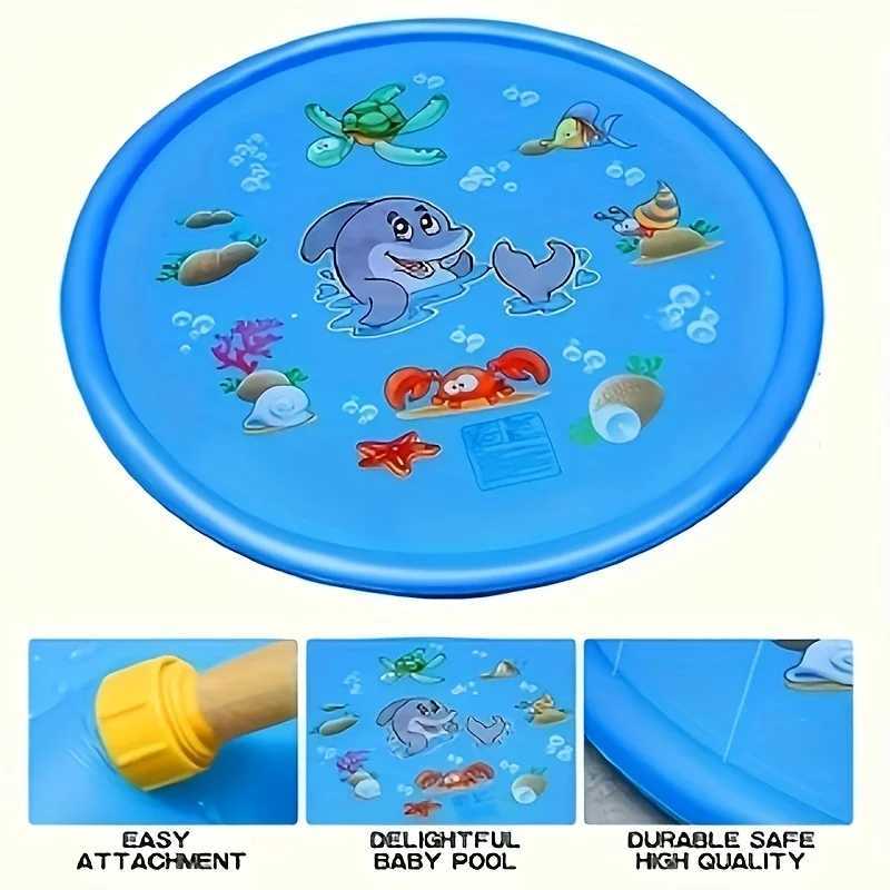 Children Play Spray Mat 100cm Beach Inflatable Water Sprinkler Pad Outdoor Game Toy Lawn Swimming Pool Mat Kids Toys Z260328