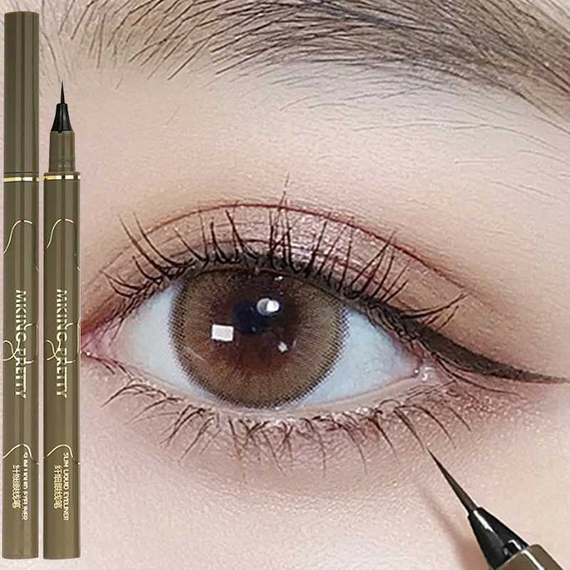 Ultra Thin Black Brown Lower Eyelash Eyeliner Pen Waterproof Lasting Smooth Lying Silkworm Eyes Liner Pencils Eye Makeup Tools H260328