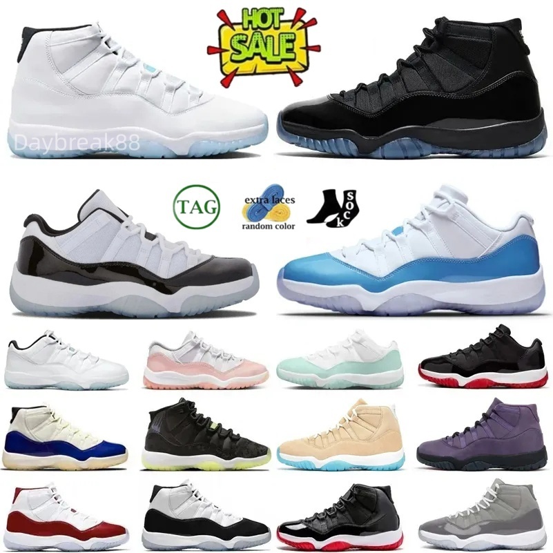 J11 11 Basketball Sports Shoes Trainers Retroes 11s Bred Velvet Gold Sail Cherry COOL GREY Space Jam Cool Cement Grey Unc Gamma Blue Olive Men Women Outdoor Sneakers