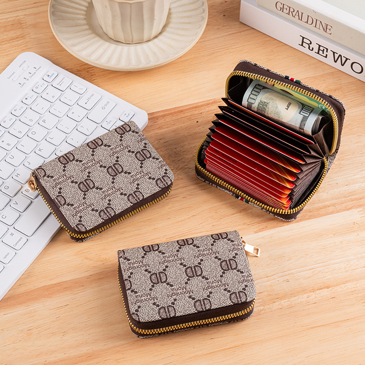 Anti-Demagnetization Multi-Card Slot Ultra-Thin ID Holder Anti-Theft Case Women's Large Capacity Driver's License Compact Card Wallet daily 
