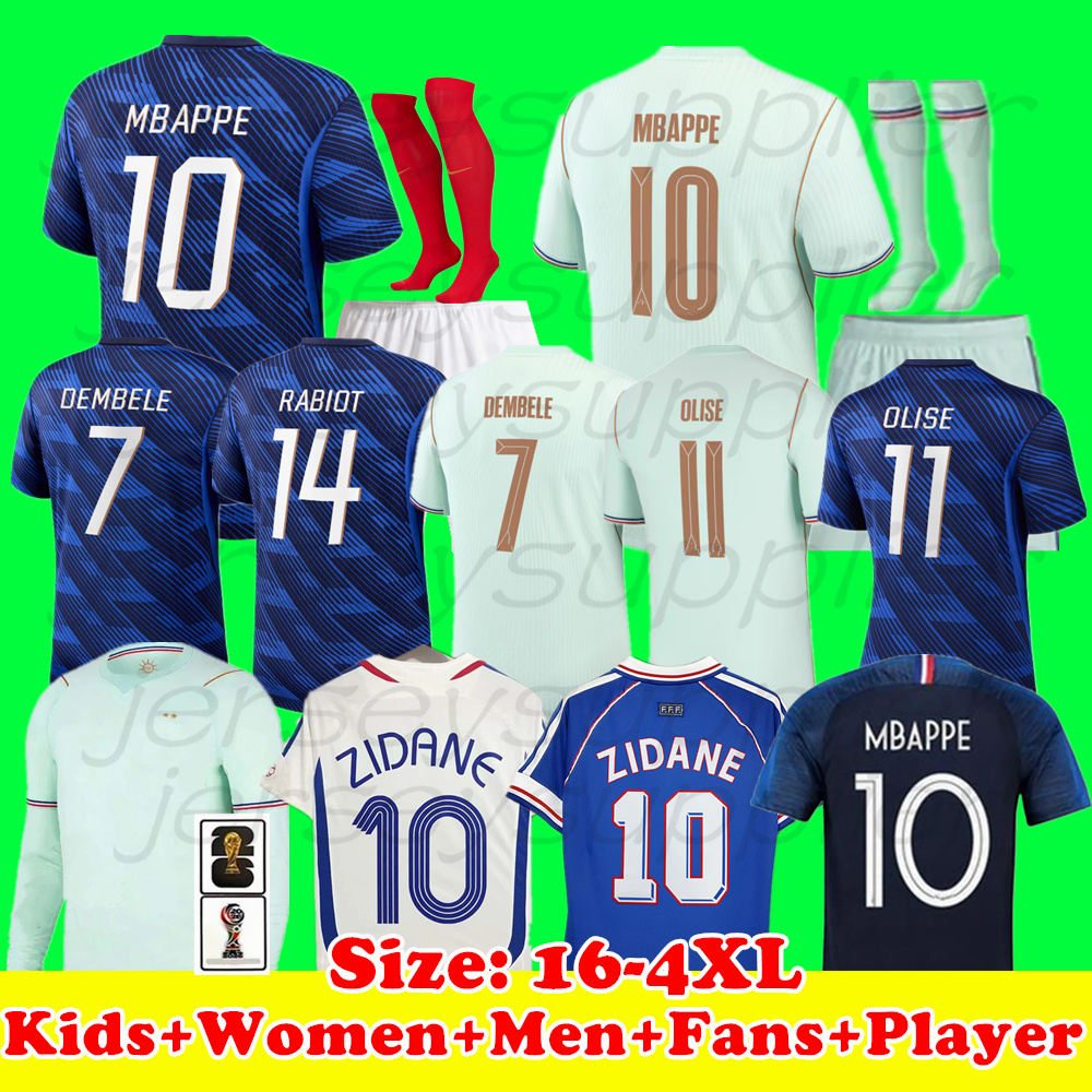 France 2026 World Cup kit jersey enfant Kids MBAPPE Soccer Jerseys DEMBELE EKITIKE CHERKI French Home Away KANTE OLISE D.DOUE PLATINI ZIDANE 98 Vintage maillot de foot