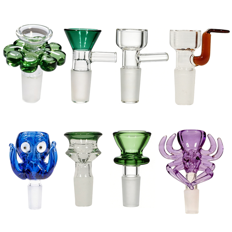 14mm Male Hookah Accessories 8 Styles Glass Bowl For Water Bongs Pipes