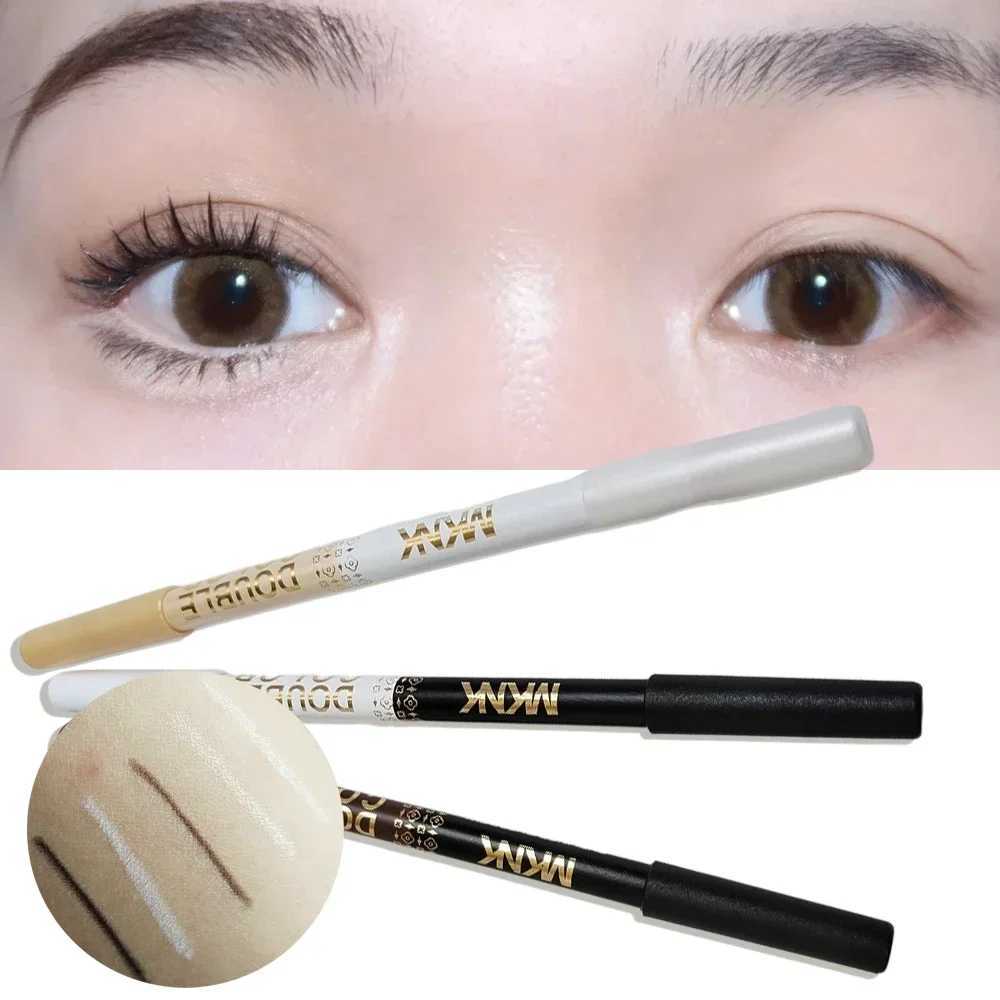 Mulitfuntional Two-Tone Black White Wood Eyeliner Pencil Pearl Highlighter Makeup Pen Brown Eyebrow Draw Lower Eyelash Cosmetics H260328