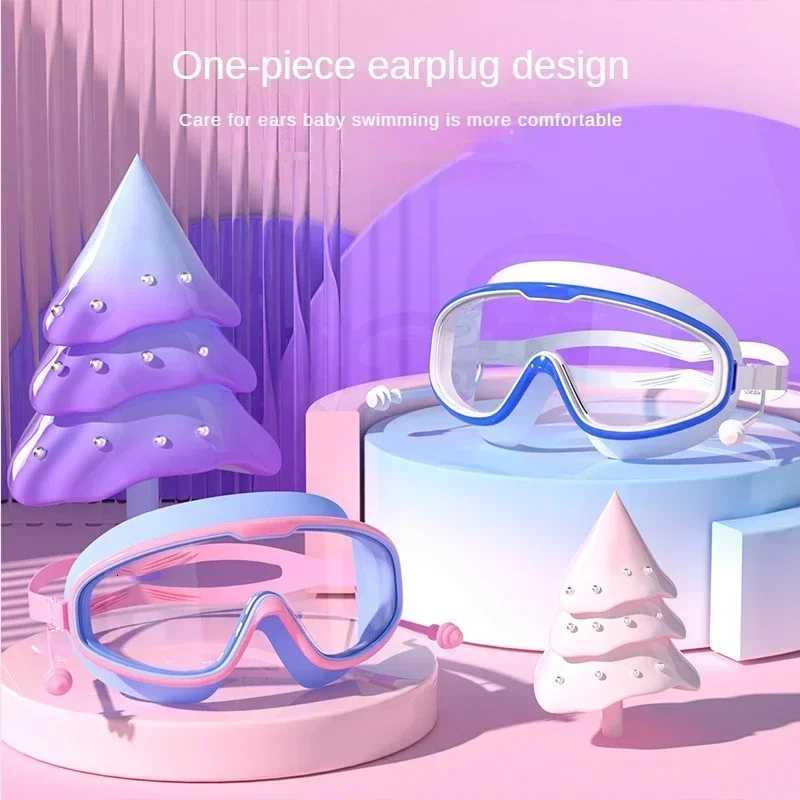 Kids swim goggles big glass len for child boy girl big goggle berenang budak kanta mata besar kanak swim glass Z260328