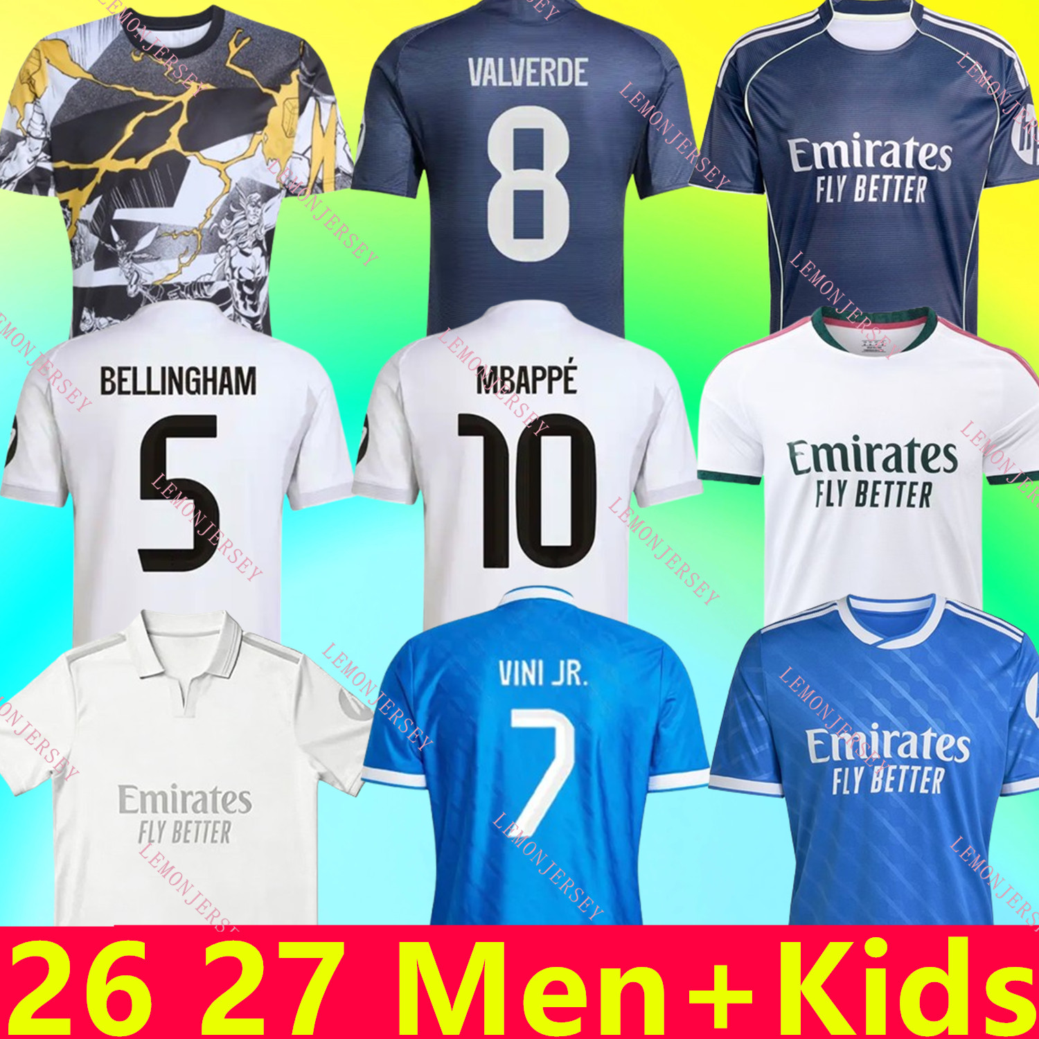 Reals MAdriD 26 27 Soccer Jerseys MBAPPE BELLINGHAM VINI JR Children 2026 2027 Football Shirt Tops Valverde Endrick RODRYGO MODRIC CAMAVINGA Camiseta Jersey Kid Kit