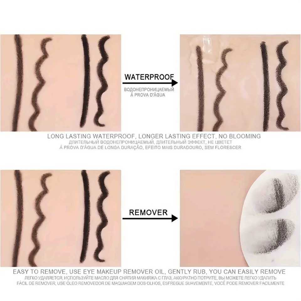 5pcs Black Eyeliner Gel Pen Waterproof Sweat Proof Smooth Non-Caking Eye Makeup Gift for Cosmetics Enthusiasts H260328