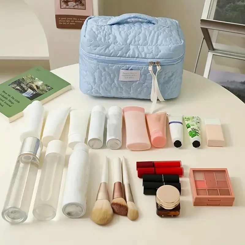 Women Portable Large Capacity Makeup Bag Travel Toiletry Cosmetic Bag Girls Skincare Makeup Brushes Storage Bag D260328