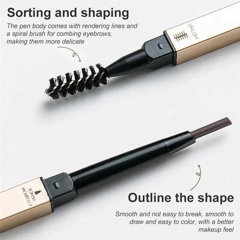 5 Color Waterproof Matte Eyebrow Pen Makeup Double Head Long Lasting Brown Non-Smudged Eye Brow Pencil Tint with Brush Cosmetics H260328