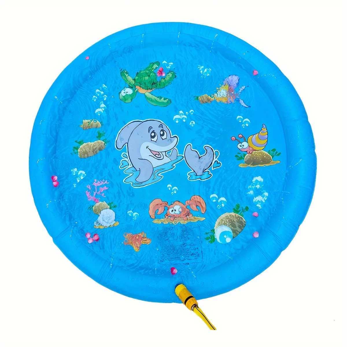 Children Play Spray Mat 100cm Beach Inflatable Water Sprinkler Pad Outdoor Game Toy Lawn Swimming Pool Mat Kids Toys Z260328