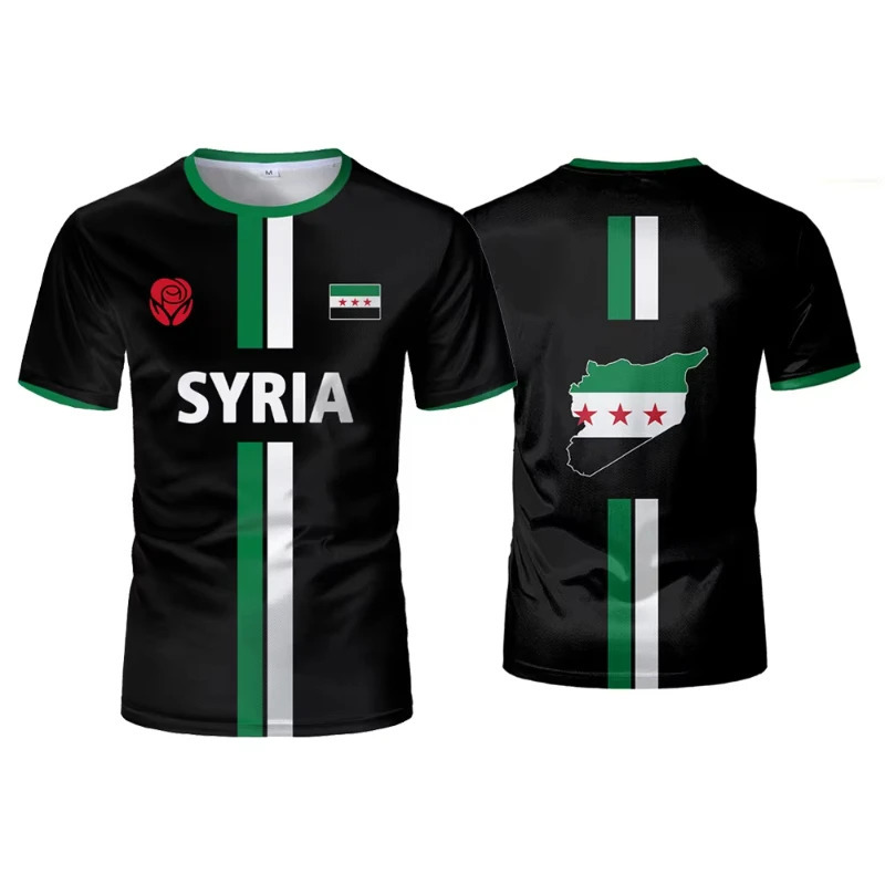 Syria Football T Shirts Mens Sports T-shirts Syrian Flag Street Oversized Tops Unisex Casual Graphic Tees Tops Y2k Mens Gifts 260327