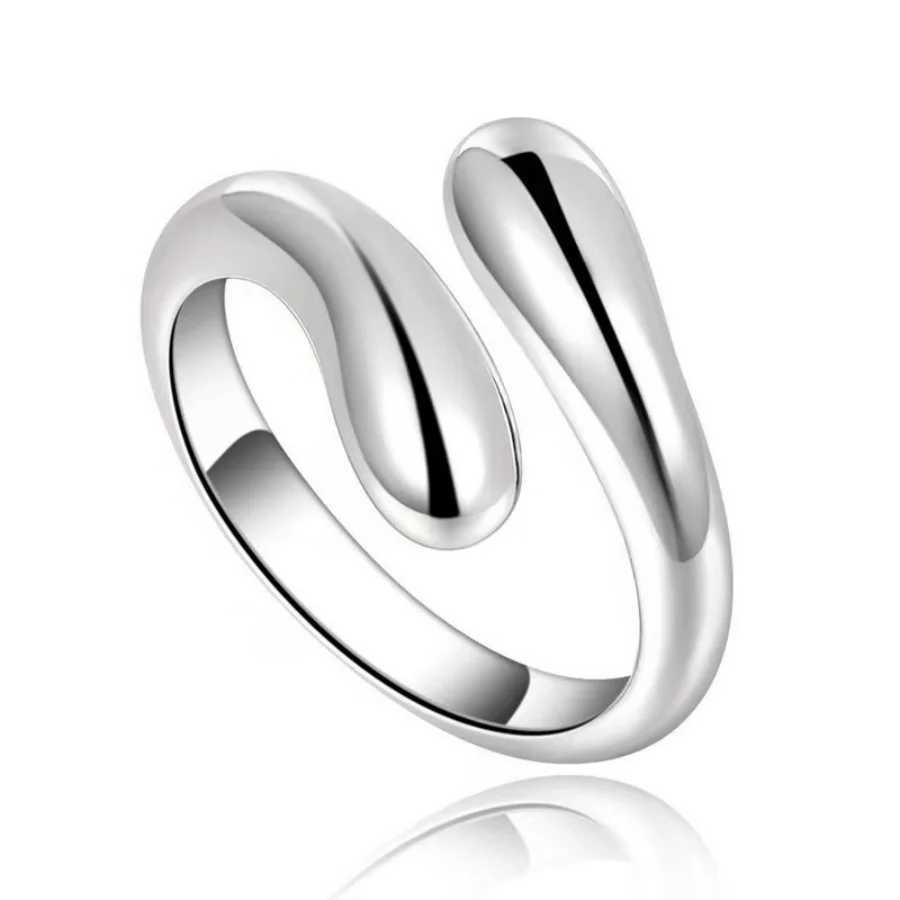 European American Fashion S925 Sterling Silver Minimalist Openwork Geometric Ring Womens Unique Hip-Hop Open-Style Silver Jew H260328