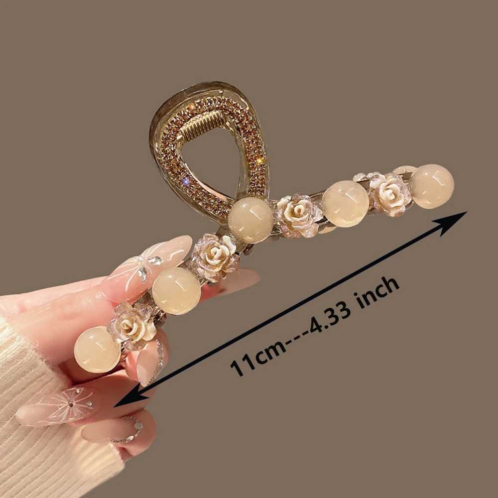 Vintage Pearl Black Hair Claws For Women Girls Temperament Hair Ornament Simple Hair Clips Hairpin Fashion Hair Accessories Gift H260328