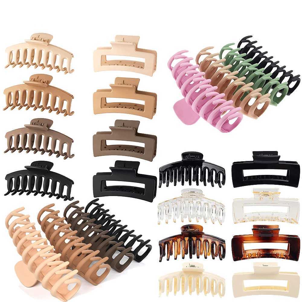 New Large Hair Claw for Women Girls Ponytail Hair Clips Coffee Beige Hairpin Crab Barrette Fashion Hair Accessories Ornaments H260328