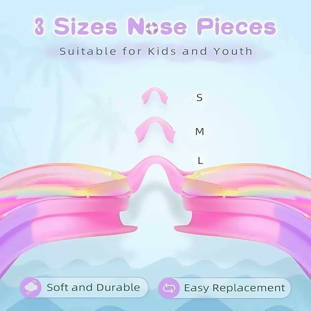 Pink Swimming Goggles for Kids Anti-Fog UV-Protective Waterproof Ages 3-15 Childrens Swimming Goggles Z260328