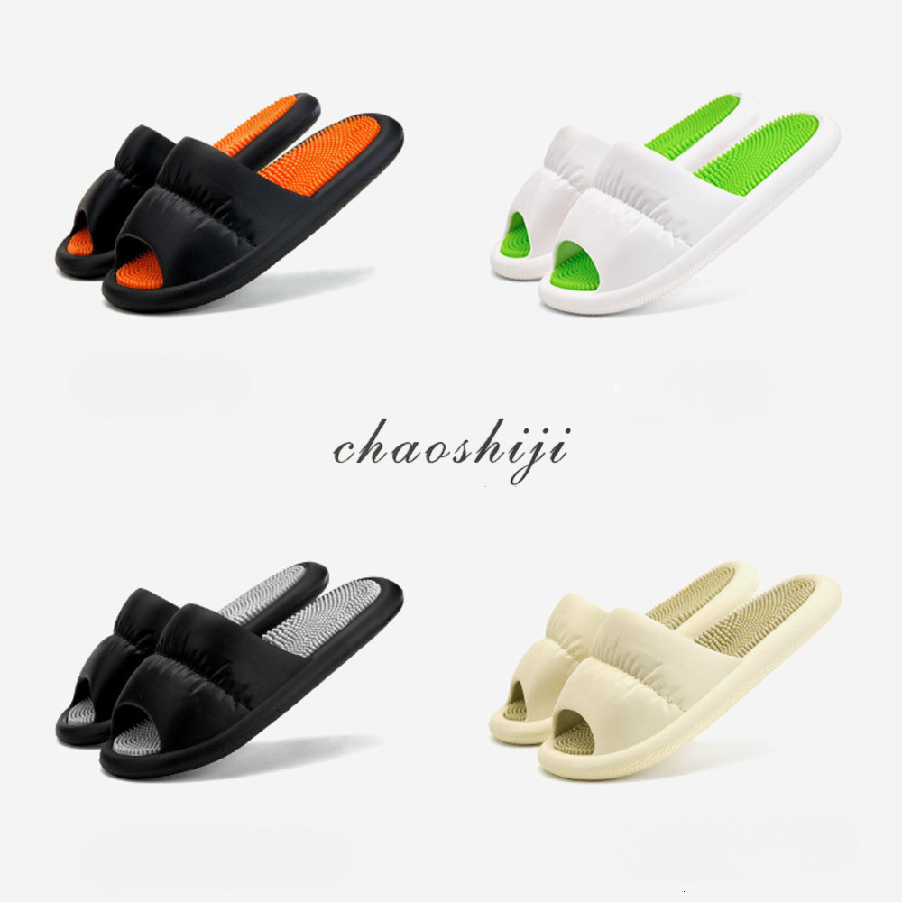 Design Slippers Comfortable Lightweight EVA Fashion Gifts Slides For Home Sandals Acupressure Massage Slippers Non Slip Solid Slide 8858A-1 - view 3