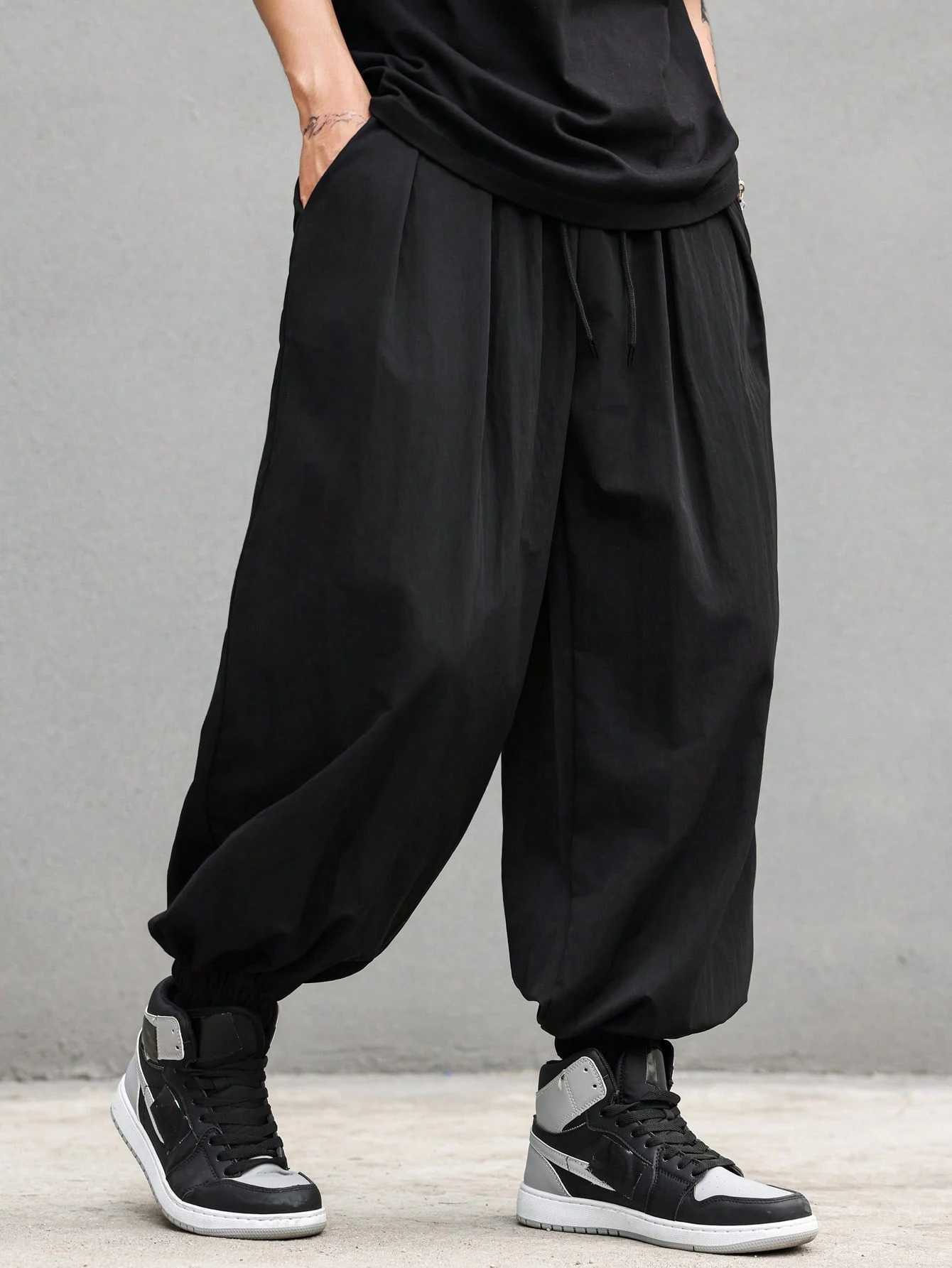 plus Size Mens Casual Trendy Long Pants Loose Fit for Daily Outings And Outdoor Sports M260328