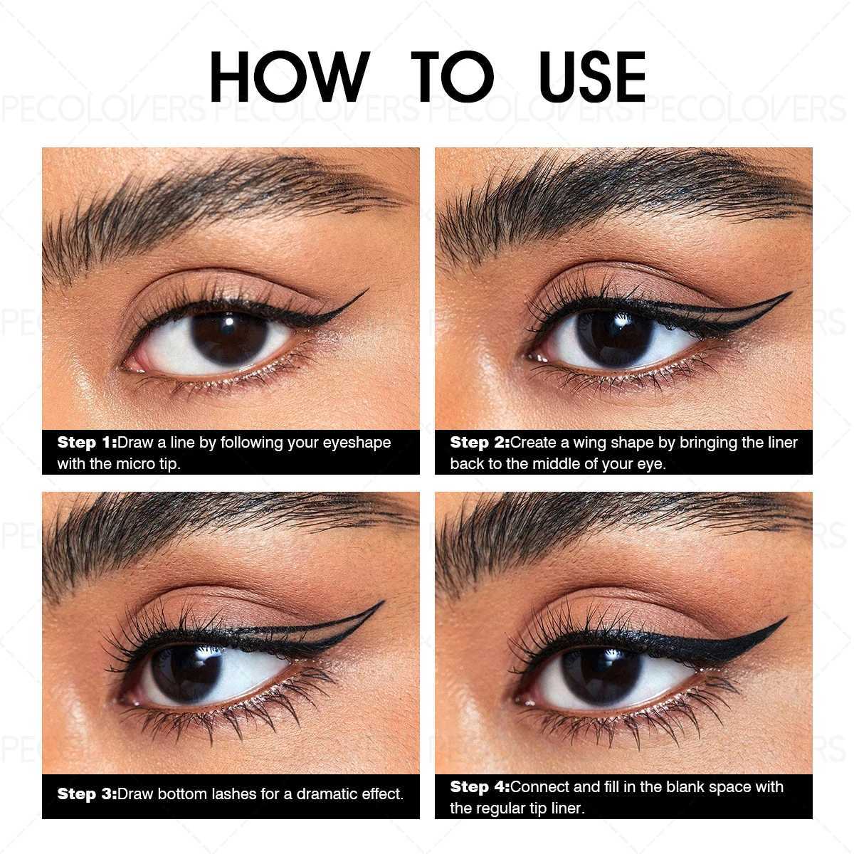 1pc Black Liquid Eyeliner High Accuracy Soft Texture Flexible Tip Design Long-lasting Waterproof 1pc for All Skin Types H260328