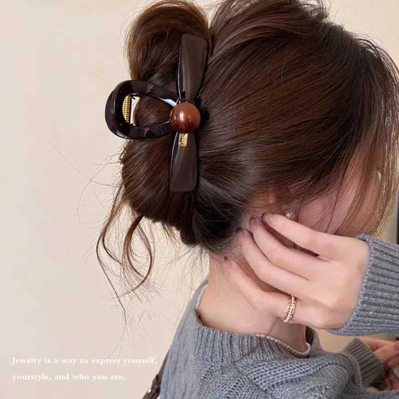 Elegant Bow Geometric Plastic Hair Claw For Women Girls Sweet Hair Ornament Hairpin Hair Clip Claw Clip Fashion Hair Accessories H260328