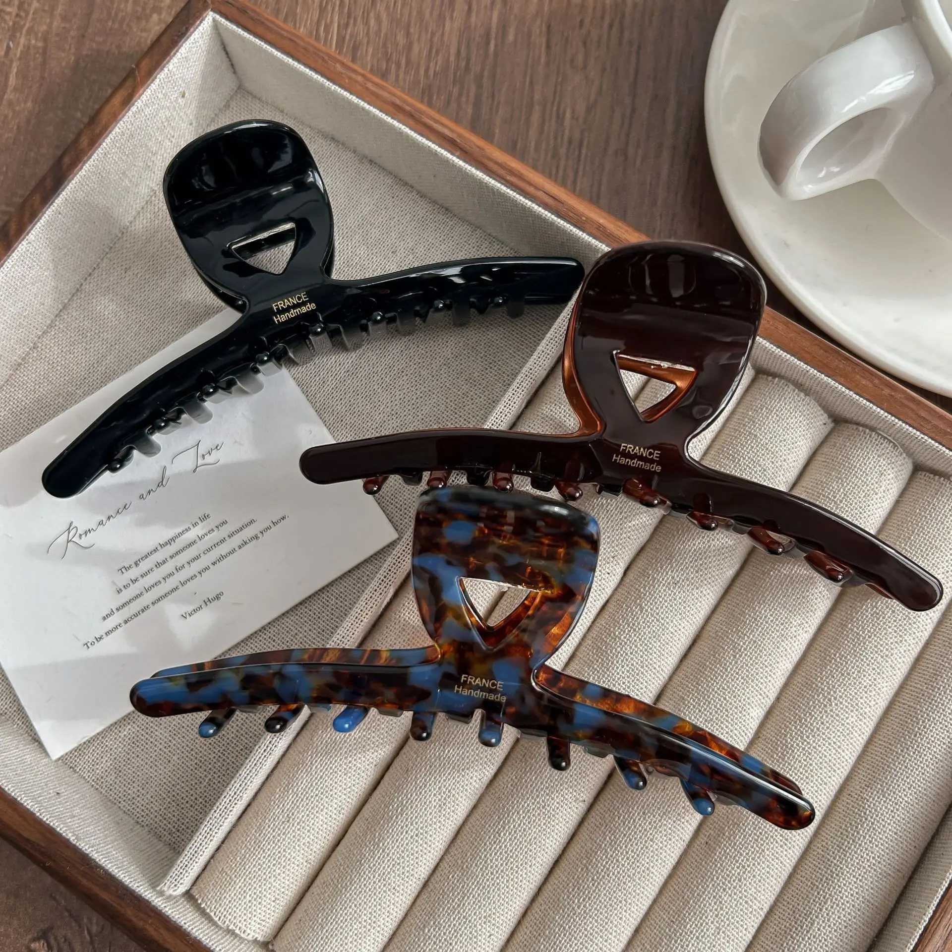 2026 Korean Series Acetic Acid Hair Claws for Women High-End Large Shark Clip Back of Head Hair Volume Multiple Accessory Gift H260328